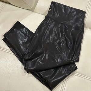 Fabletics High Waisted Black Foil leggings